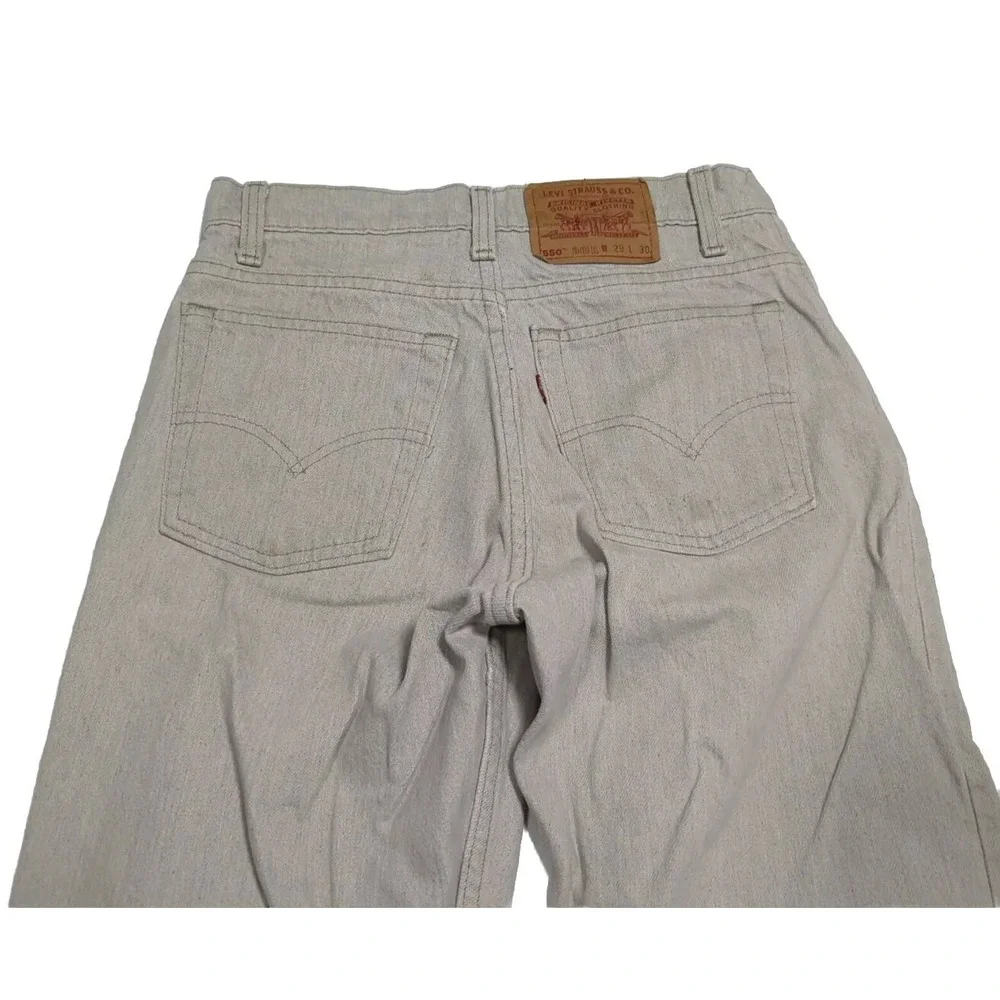 Levis 550 Jeans Mens 29x30 (Actual‎ 27x29) Grey Tan 90's Vintage USA